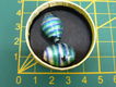 Nr. M143, groen, zilver, blauwe glaskralen - 0 - Thumbnail