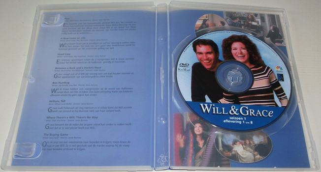 Dvd *** WILL & GRACE *** Seizoen 1: Afl 1 - 8 - 3