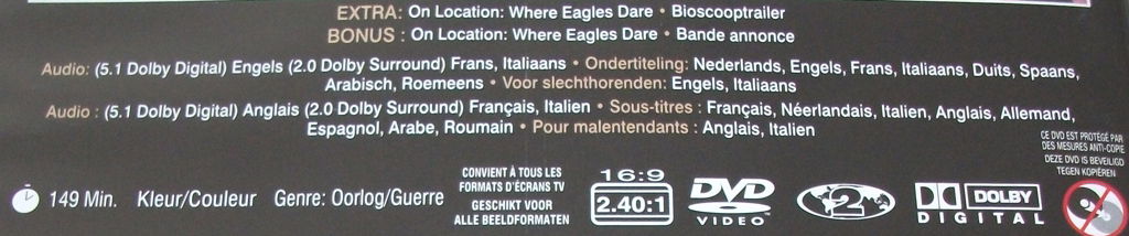 Dvd *** WHERE EAGLES DARE *** - 2