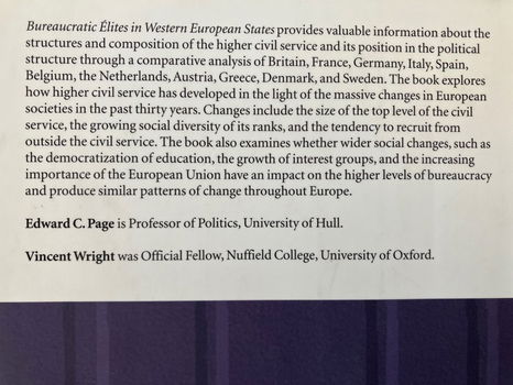 Bureaucratic Elites in Western European States - Page, Wright - 2