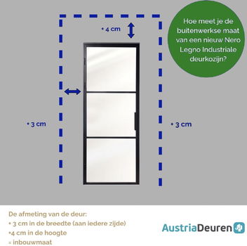 Aluminium binnendeur met kozijn set | Blank glas | NIEUW - 3