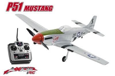 RC vliegtuig Axion P51 mustang brushed 3 kanaals RTF mode2 - 1