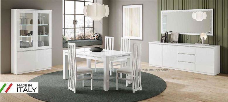 SALE-Woonkamer set 4 Forever Chrome hoogglans Wit-zwart - 4