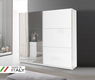 Schuifdeurkast Hoogglans wit spiegel Armoire-SALE- - 0 - Thumbnail