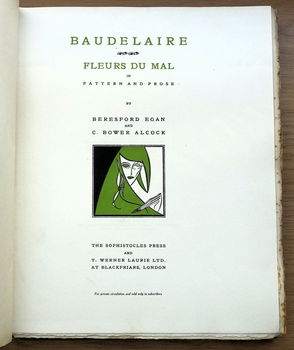 Baudelaire. Fleurs du Mal in Pattern and Prose 1/500 ex Egan - 1