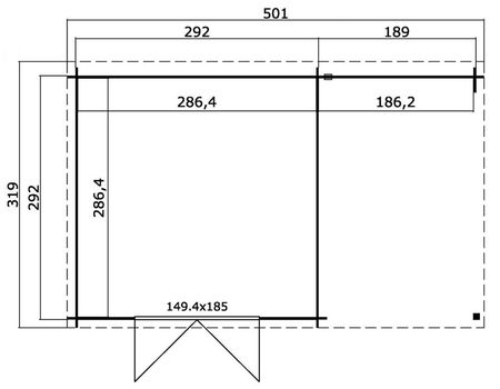 Tuinhuis-Blokhut Tampa: 481x292x211 cm - 3