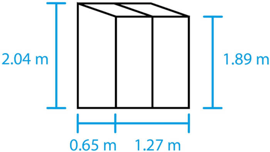 Tuinkas Muurkas Qube 24 LT: 127 x 65 x 204 cm (b x d x h) - 2