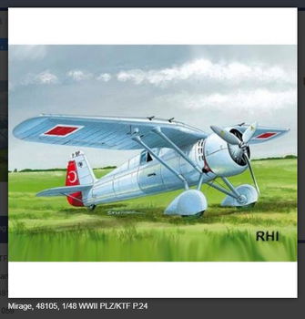 Modelbouw pakket Mirage-Hobby Mirage, 48105, 1/48 WWII PLZ/KTF P.24 A/C Turkish - 0