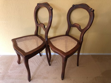 Set (2) Antieke Biedermeier stoelen - 0