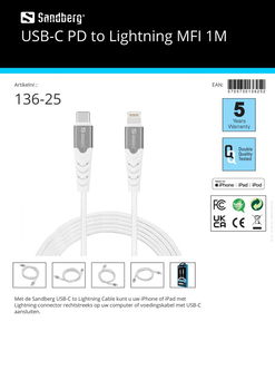 USB-C PD to Lightning MFI 1M - 1