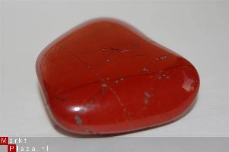 #62 Rode Jaspis Red Jasper Knuffel trommelsteen - 1