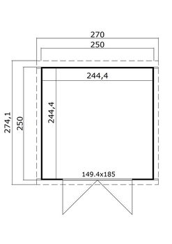 Tuinhuis-Blokhut Kibo 3: 250 x 250cm - 5