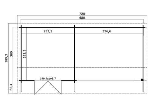 Tuinhuis-Blokhut Maribel: 700 x 320 cm - 5