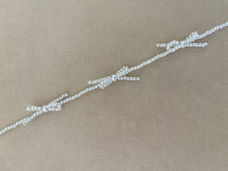 Witte parel kralen choker ketting met strikjes bedels trend