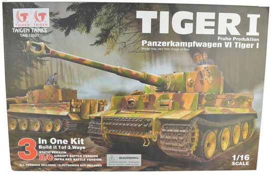 RC tank Taigen bouwpakket Tiger 1 pro 1:16 met rook en geluid of infrarood 2.4 - 1