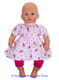 Annabel 36 cm Setje roze/fuchsia/roosjes - 0 - Thumbnail