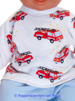 Chou Chou 36 cm Pyjama brandweer auto's - 1