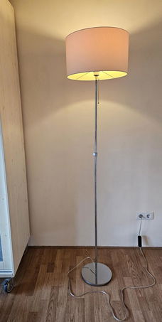 Copini Rvs vloerlamp met stoffen kap/dimmer