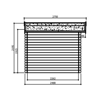 Tuinhuis-Blokhut Gera : 2480 x 2480mm - 2