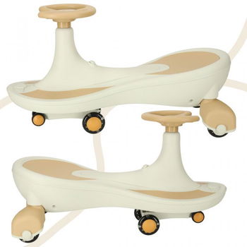 Swing Car | Wiebelwagen | loopfiets | met licht en muziek | Beige/Wit - 1