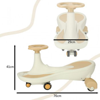 Swing Car | Wiebelwagen | loopfiets | met licht en muziek | Beige/Wit - 5