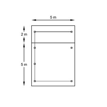 Tuinhuis-Blokhut carport combinatie (S7757): 5064 x 7064mm - 2