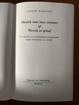 Muziek voor twee stemmen of wereld en geloof (essay) - Gerard Walschap - 1