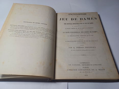 Encyclopédie du jeu de dames, 1855 - 7