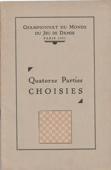 Championnat du monde du Jeu de Dames, Paris 1931