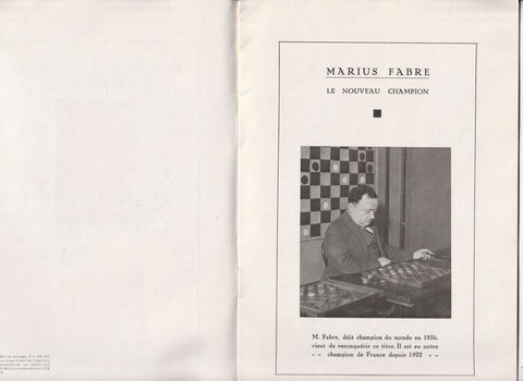 Championnat du monde du Jeu de Dames, Paris 1931 - 1