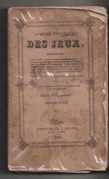 ACADEMIE UNIVERSELLE DES JEUX. 3e édition. Publication Date: 1842 - 0