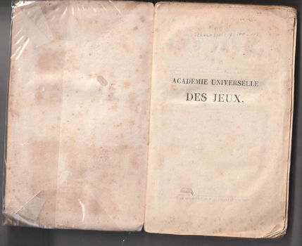 ACADEMIE UNIVERSELLE DES JEUX. 3e édition. Publication Date: 1842 - 1