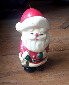 Vintage kaars van de kerstman - 0