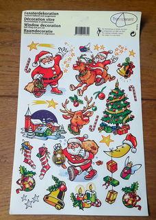 Transparante raamstickers / raamdecoratie kerst - groot vel