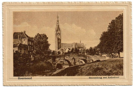 Roermond Steenenbrug met Kathedraal (1922) - 0