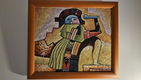 Schilderij B. Long - Azteken - 59 x 69 (op kokostegel) - 2 - Thumbnail