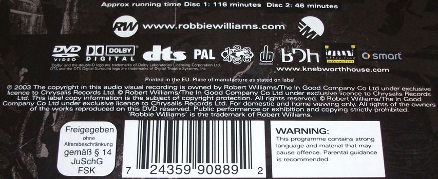 Dvd *** ROBBIE WILLIAMS *** 2-DVD What We Did Last Summer - 2