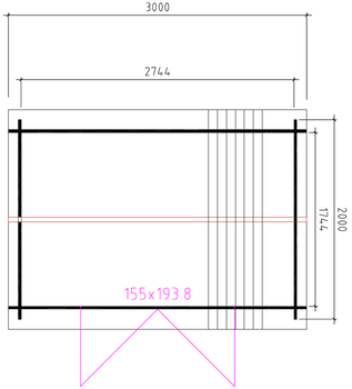 Tuinhuis-Blokhut 3020 L: 300 x 200 x 230cm - 2