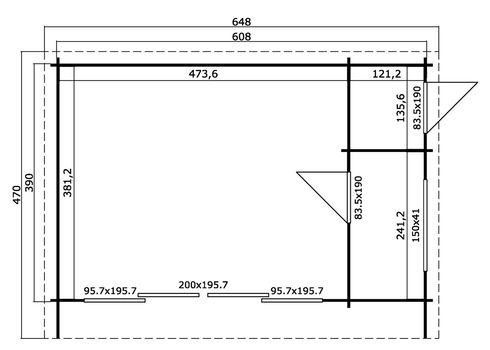 Tuinhuis-Blokhut Java: 608 x 390 cm - 5