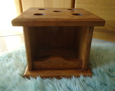 Te koop houten stoofje (afmetingen: 21,5 x 21,5 x 18,5 cm). - 6