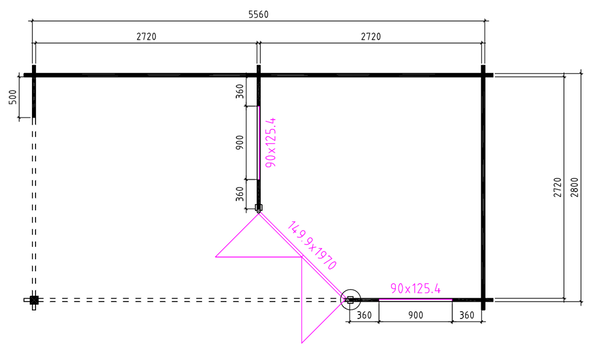 Tuinhuis-Blokhut 3055 Z Plus: 576 x 300 x 263 (h) cm - 4