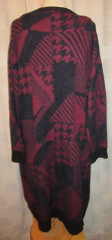 Gebreide jurk Zwart Aubergine maart 46 A04 - 1