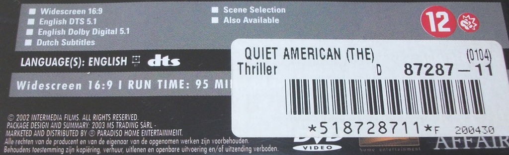 Dvd *** QUIET AMERICAN *** - 2