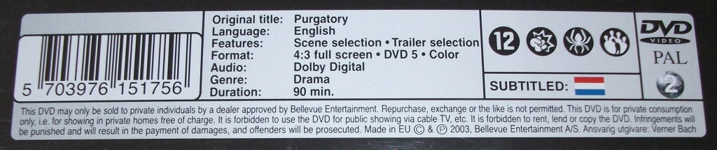 Dvd *** PURGATORY *** - 2