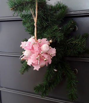 Kerstbal - kersthanger - roze - 3