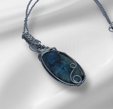 Azuriet Chrysocolla ketting - 3