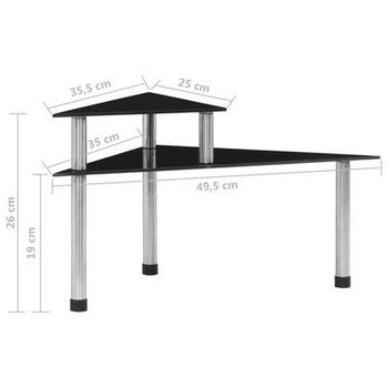 Hoek-keukenschap 49,5x35x26 cm gehard glas zwart - 5