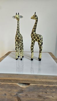 2x ZGAN Houten giraffe (voor decoratie) - 0