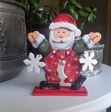 Houten kerstfiguur - kerstman (nieuw)