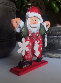 Houten kerstfiguur - kerstman (nieuw) - 1